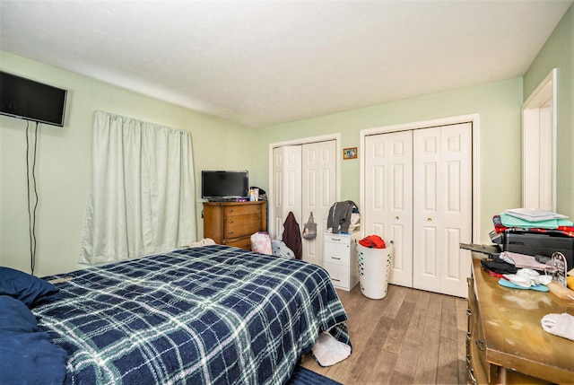 103 S Leeth St, White Pigeon, MI 49099 - bedroom featuring multiple closets and wood finished floors