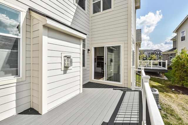 deck with central air condition unit