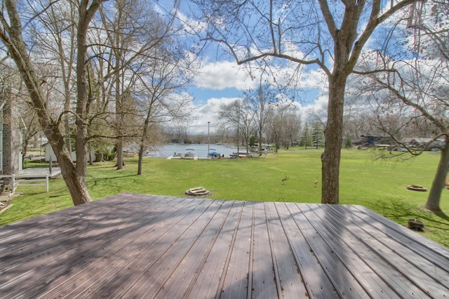 4790 Downing Dr, Pinckney, MI 48169 - wooden deck featuring a yard