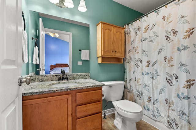 51441 Jordan St, Paw Paw, MI 49079 - full bath with vanity, a shower with curtain, connected bathroom, and tile patterned floors