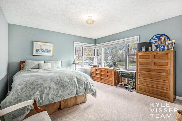 2139 Anderson Dr SE, Grand Rapids, MI 49506 - carpeted bedroom with a textured ceiling and multiple windows