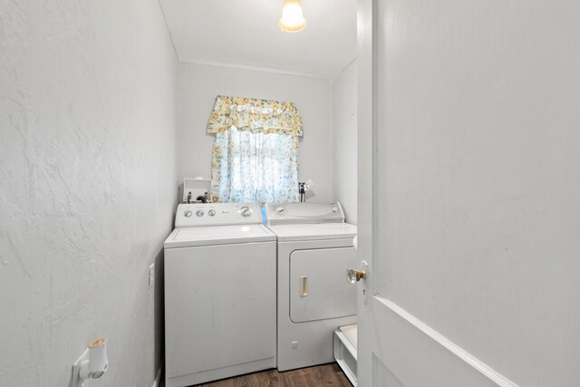 18125 174th Ave, Spring Lake, MI 49456 - laundry area featuring washing machine and clothes dryer, laundry area, and dark wood finished floors