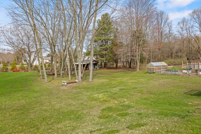 18125 174th Ave, Spring Lake, MI 49456 - view of yard featuring an outbuilding and a greenhouse