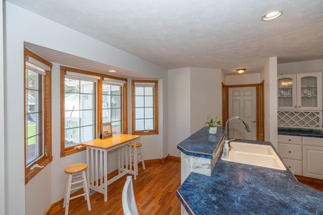 1060 Briarwood Ct, Norton Shores, MI 49441 - kitchen with a sink, light wood-type flooring, dark countertops, plenty of natural light, and baseboards