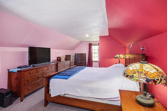 3175 Kalmbach Rd, Grass Lake, MI 49240 - carpeted bedroom featuring lofted ceiling and a textured ceiling