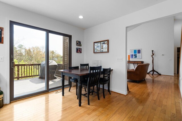 4138 W Loch Alpine Dr, Ann Arbor, MI 48103 - dining room with light wood-type flooring, recessed lighting, and baseboards