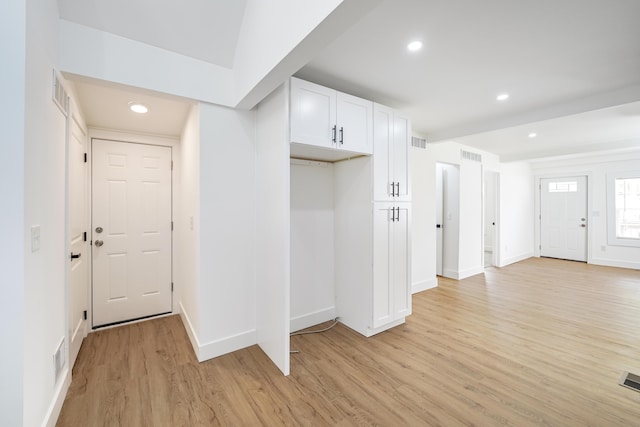21611 Conners Ave, Warren, MI 48091 - mudroom with light wood-style floors, recessed lighting, baseboards, and visible vents