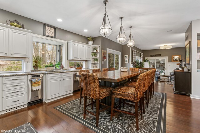 1888 Boardwalk, Saint Joseph, MI 49085 - dining room with dark wood-style floors and recessed lighting