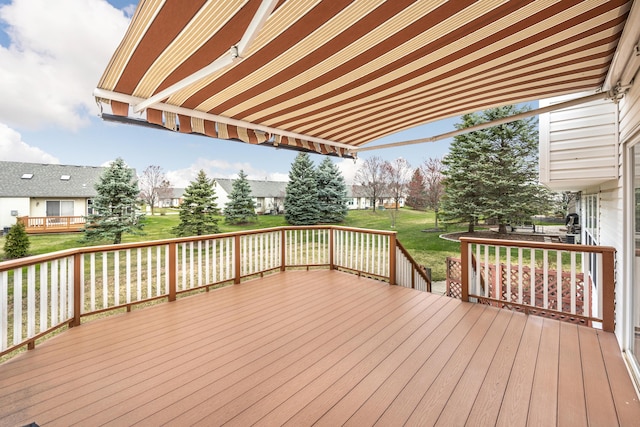 deck with a yard