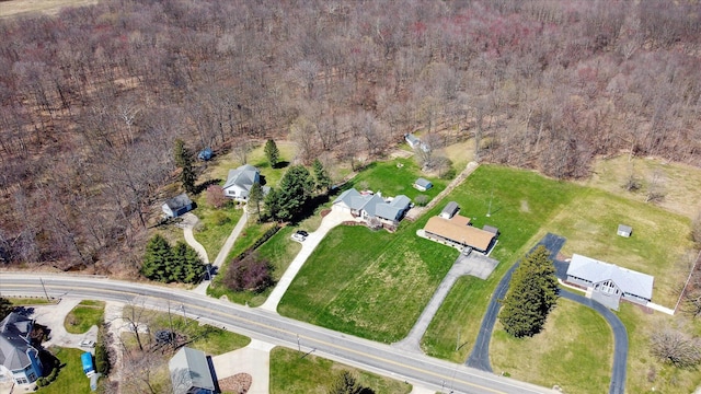 6030 Paw Paw Lake Rd, Coloma, MI 49038 - birds eye view of property with a forest view
