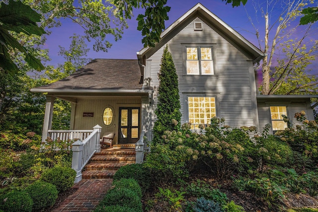traditional home with covered porch