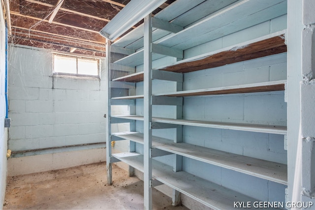 view of storage area