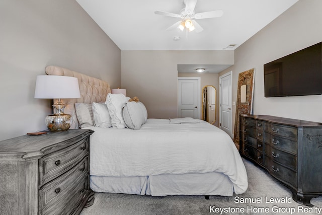 430 Union Ave NE Unit 303, Grand Rapids, MI 49503 - bedroom with light colored carpet, a ceiling fan, and visible vents