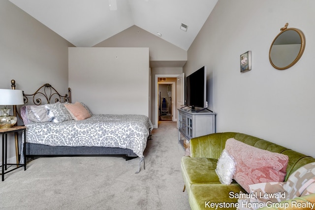 430 Union Ave NE Unit 303, Grand Rapids, MI 49503 - carpeted bedroom featuring vaulted ceiling and visible vents