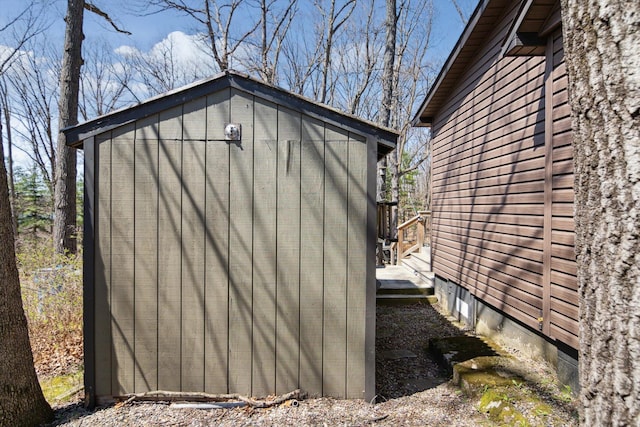 view of shed