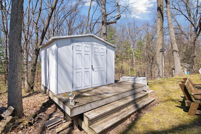 view of shed
