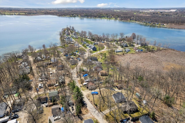 aerial view with a residential view and a water view