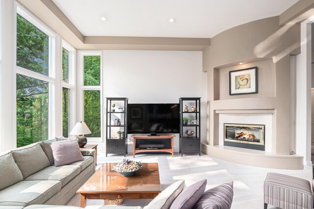 565 Hawksnest Dr, South Haven, MI 49090 - living room with a high end fireplace and recessed lighting