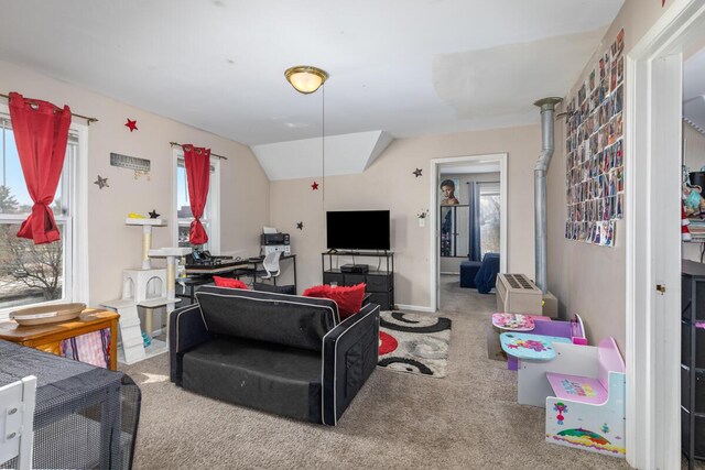 442 Emerald Ave NE, Grand Rapids, MI 49503 - carpeted living room with lofted ceiling