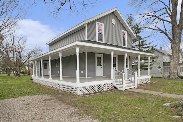 145 Kingsbury St, Athens, MI 49011 - country-style home with a porch and a front lawn