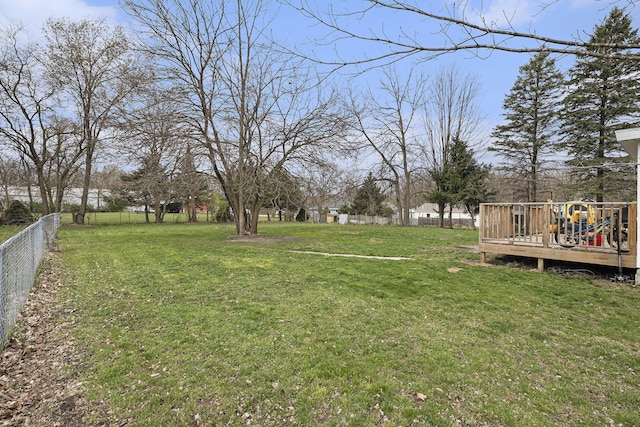 145 Kingsbury St, Athens, MI 49011 - view of yard featuring fence and a wooden deck