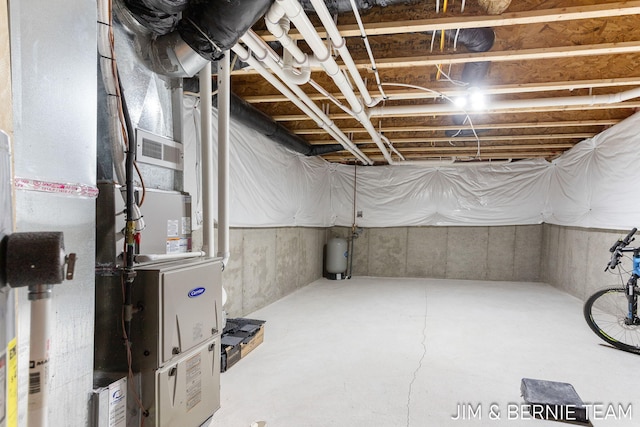 unfinished below grade area with visible vents