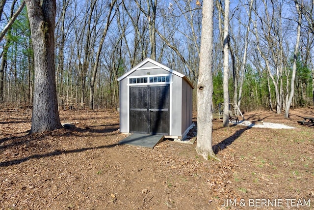 view of shed