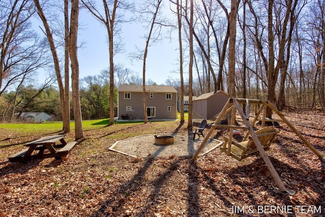 view of yard featuring a playground