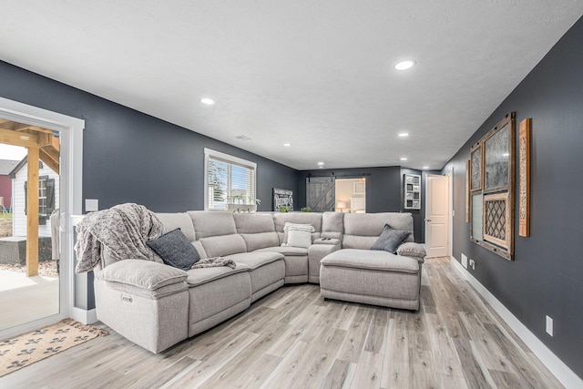 2537 Odawa Trl, Muskegon, MI 49444 - living area featuring recessed lighting, light wood-type flooring, and baseboards