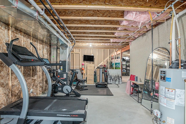 2537 Odawa Trl, Muskegon, MI 49444 - workout area featuring gas water heater