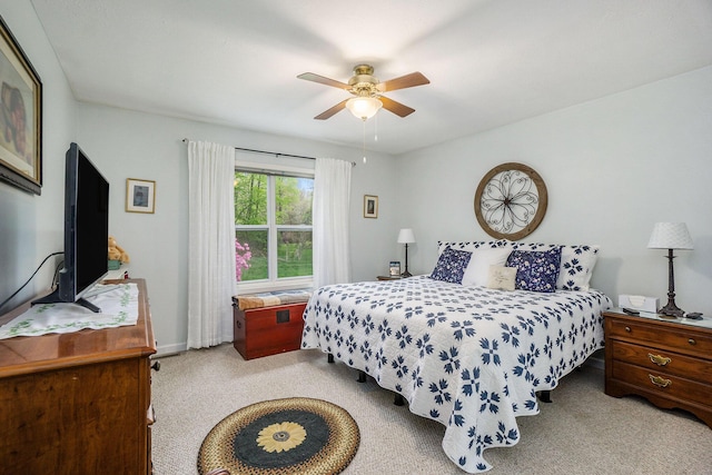 53746 Stevens Ln, Three Rivers, MI 49093 - carpeted bedroom with a ceiling fan and baseboards