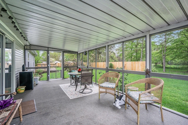 53746 Stevens Ln, Three Rivers, MI 49093 - sunroom featuring outdoor dining area