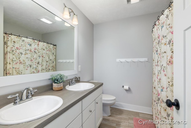11325 Wake Dr, Allendale, MI 49401 - full bath with a sink, baseboards, toilet, and wood finished floors