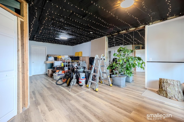 interior space with wood finished floors
