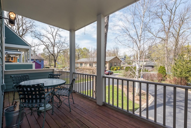285 Mulholland Ave, Ann Arbor, MI 48103 - wooden deck featuring outdoor dining space and a residential view