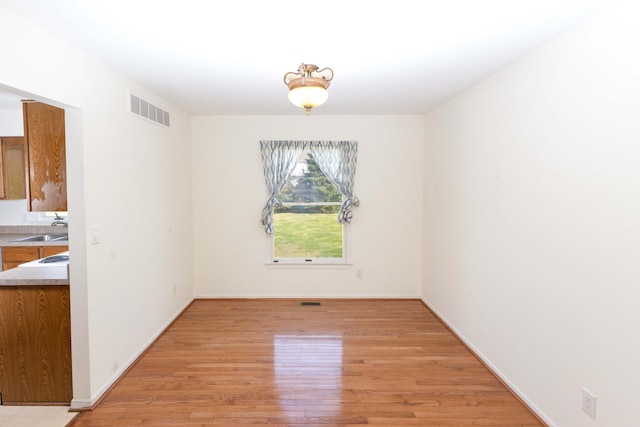 3126 Fairhaven Ct, Ann Arbor, MI 48105 - spare room with a sink, baseboards, light wood-style floors, and visible vents