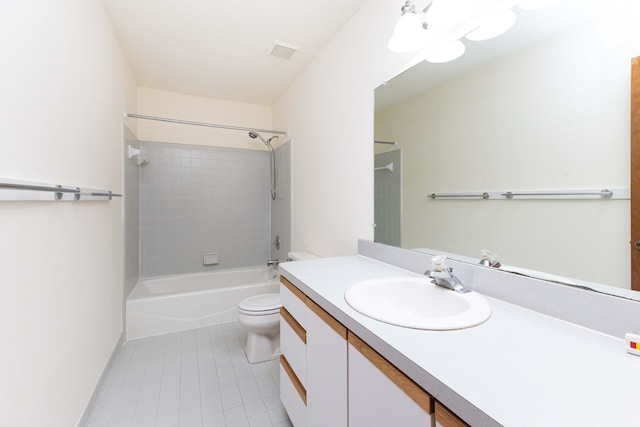 3126 Fairhaven Ct, Ann Arbor, MI 48105 - full bathroom with visible vents, vanity, shower / bathtub combination, toilet, and tile patterned floors
