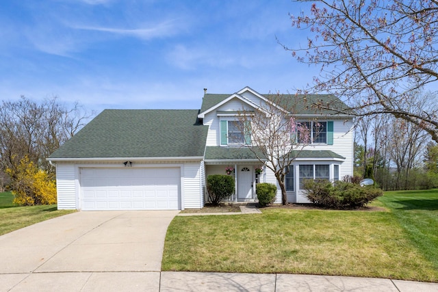 3126 Fairhaven Ct, Ann Arbor, MI 48105 - traditional-style home with an attached garage, a shingled roof, driveway, and a front yard