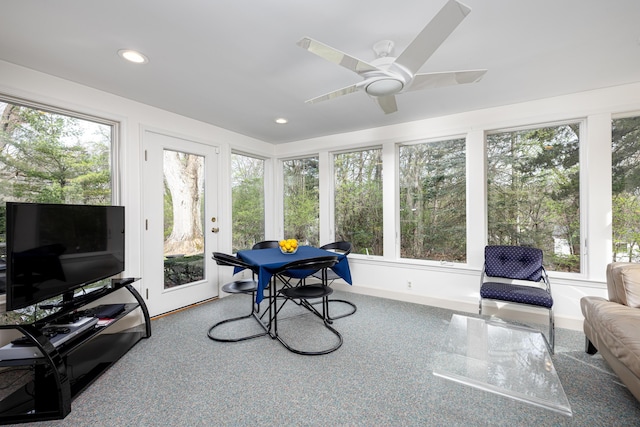 1060 Chestnut St, Ann Arbor, MI 48104 - sunroom with baseboards, recessed lighting, and a wealth of natural light