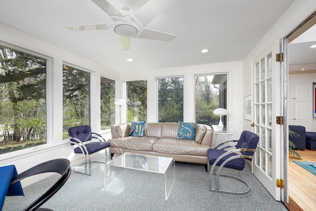 1060 Chestnut St, Ann Arbor, MI 48104 - sunroom / solarium featuring french doors, plenty of natural light, and recessed lighting