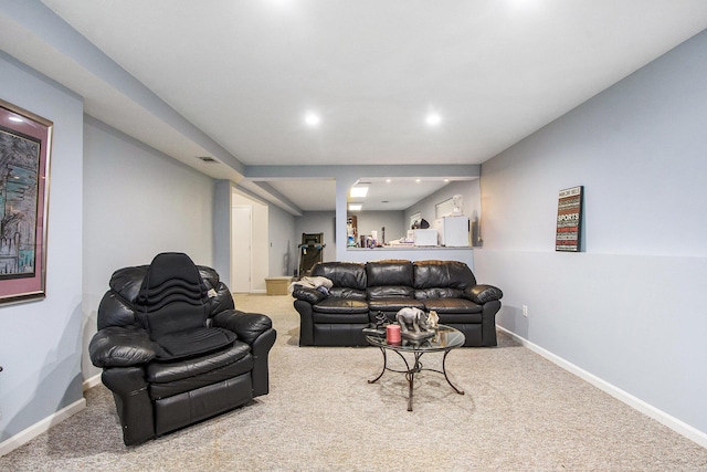 5591 E Grove Dr SE, Grand Rapids, MI 49512 - carpeted living area with baseboards and recessed lighting