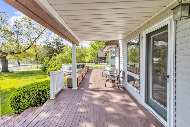 150 Hyde Rd, Clarklake, MI 49234 - deck with a yard