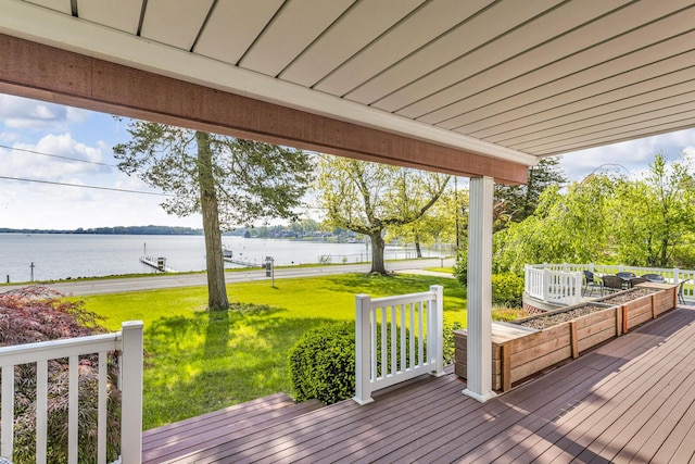 150 Hyde Rd, Clarklake, MI 49234 - deck with a water view and a lawn