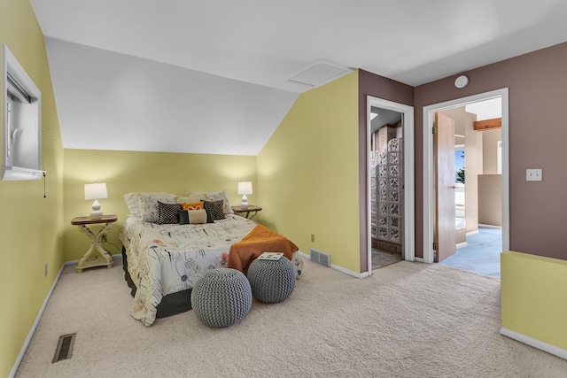150 Hyde Rd, Clarklake, MI 49234 - bedroom featuring carpet floors, baseboards, and lofted ceiling