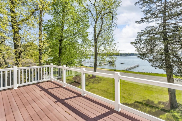 150 Hyde Rd, Clarklake, MI 49234 - wooden deck featuring a water view