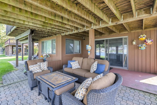 view of patio with an outdoor hangout area