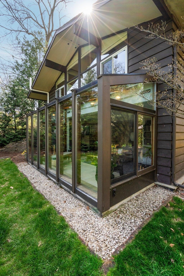 exterior space with a sunroom