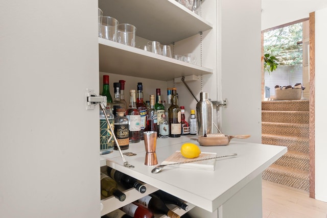 bar featuring wood finished floors