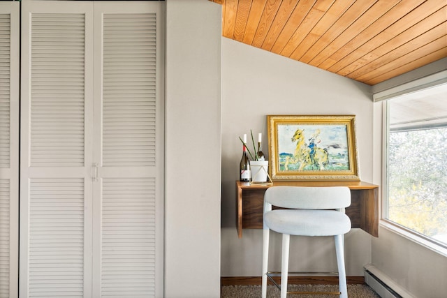 details featuring baseboards, carpet, and a baseboard radiator