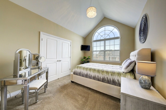 51583 Turnburry Dr, South Lyon, MI 48178 - bedroom featuring carpet and lofted ceiling